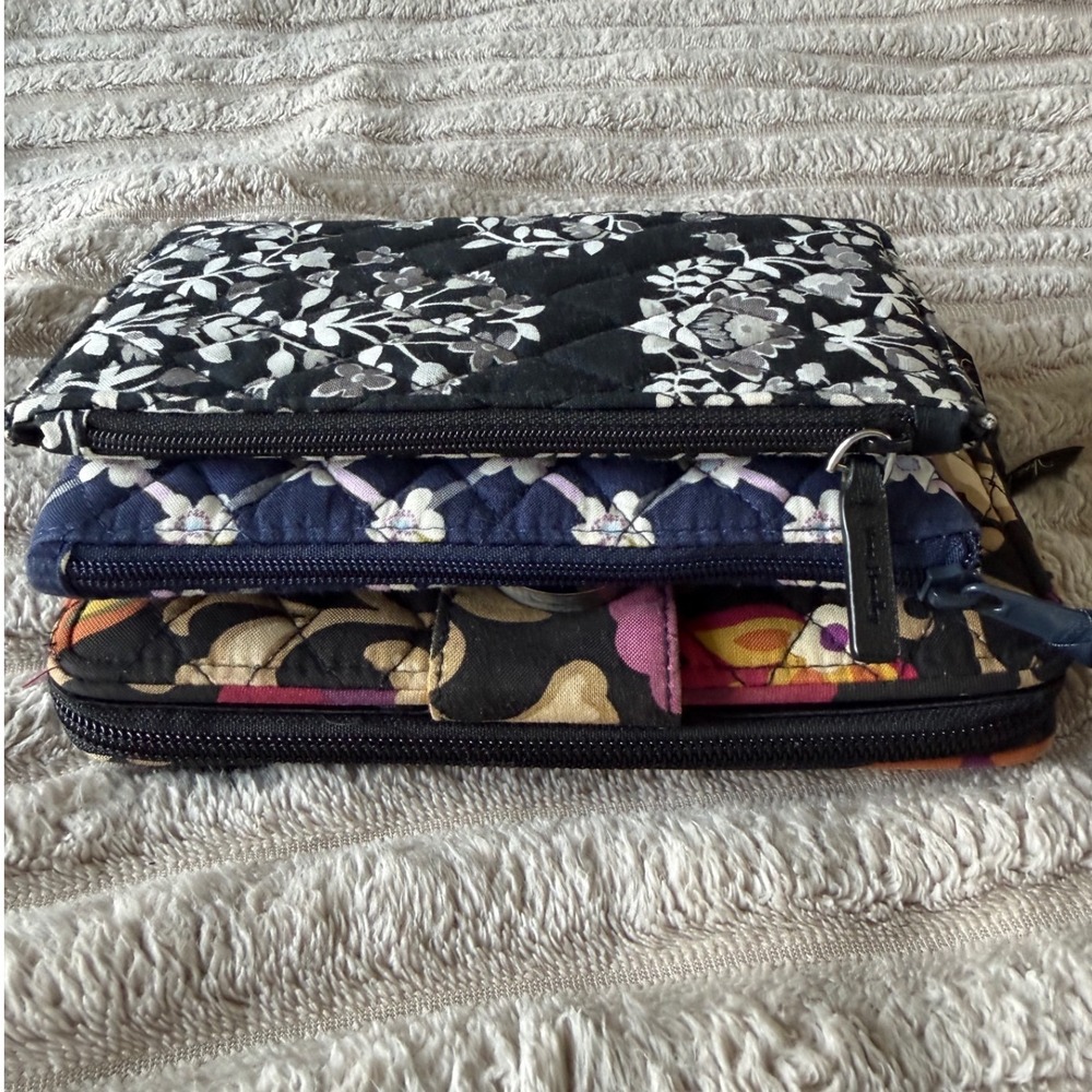 Vera Bradley Bundle Turnlock Wallet Zip ID Case Coin Pouch Quilted Floral 3pc St - Picture 6 of 11